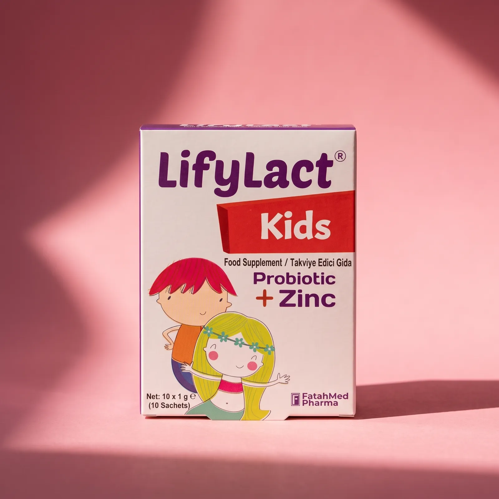 LifyLact Kids — showcase visualisation, generated from the photographed carton